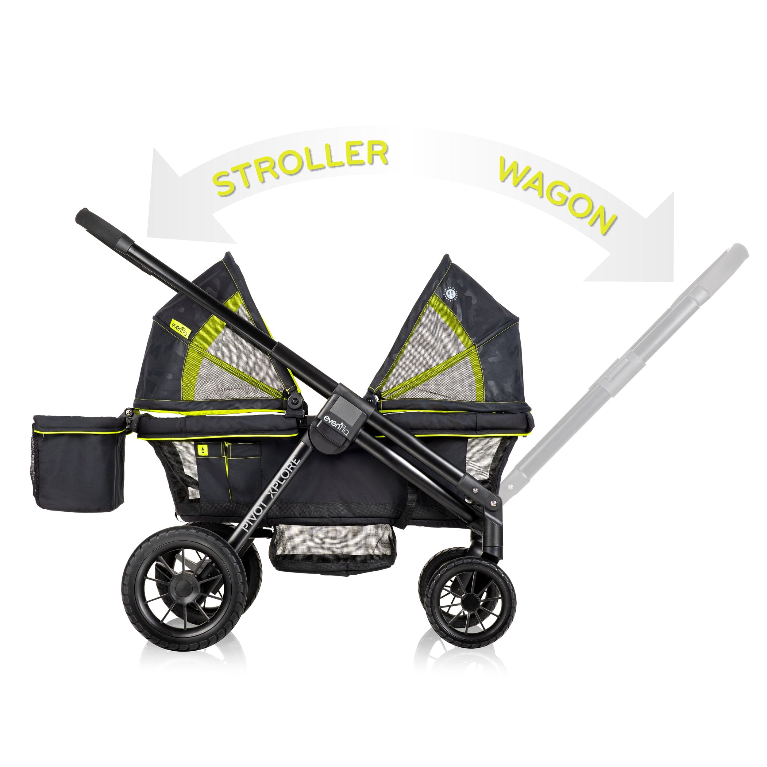 Evenflo Pivot Xplore stroller wagon family wagon thumbnail 4 - detailed view showing features and design